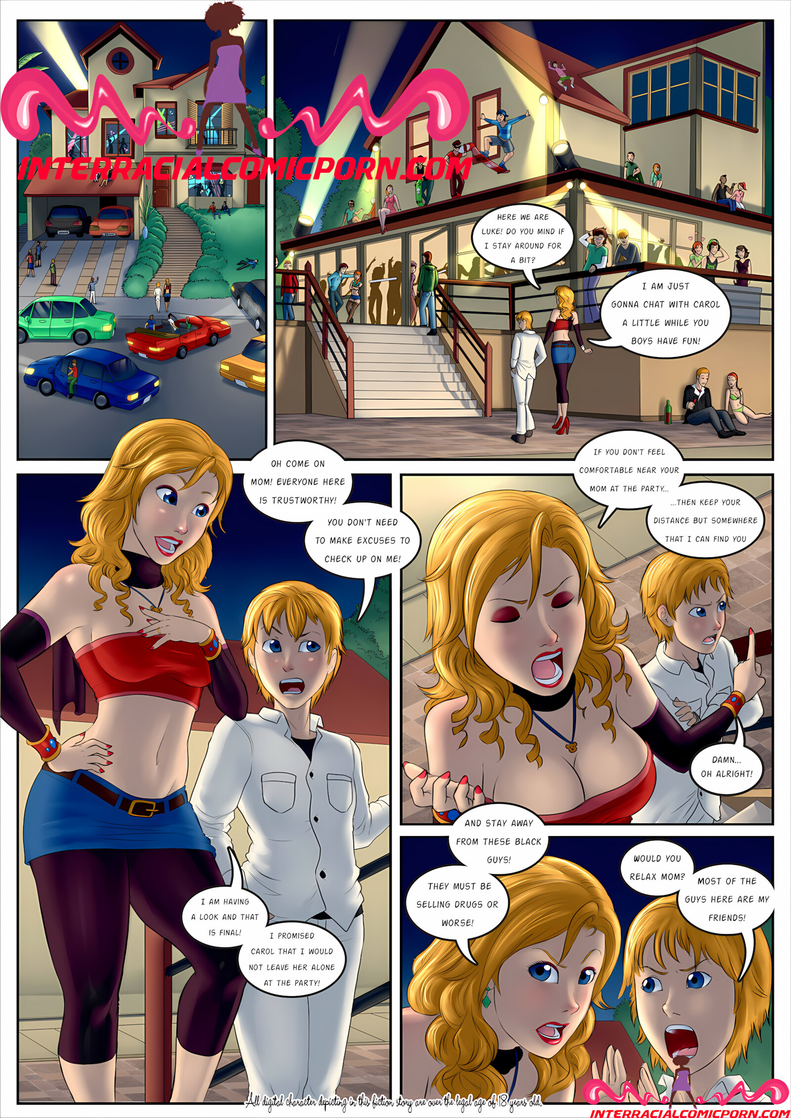 Party Slut [InterracialComicPorn], Party Slut 1, page 1 of 7