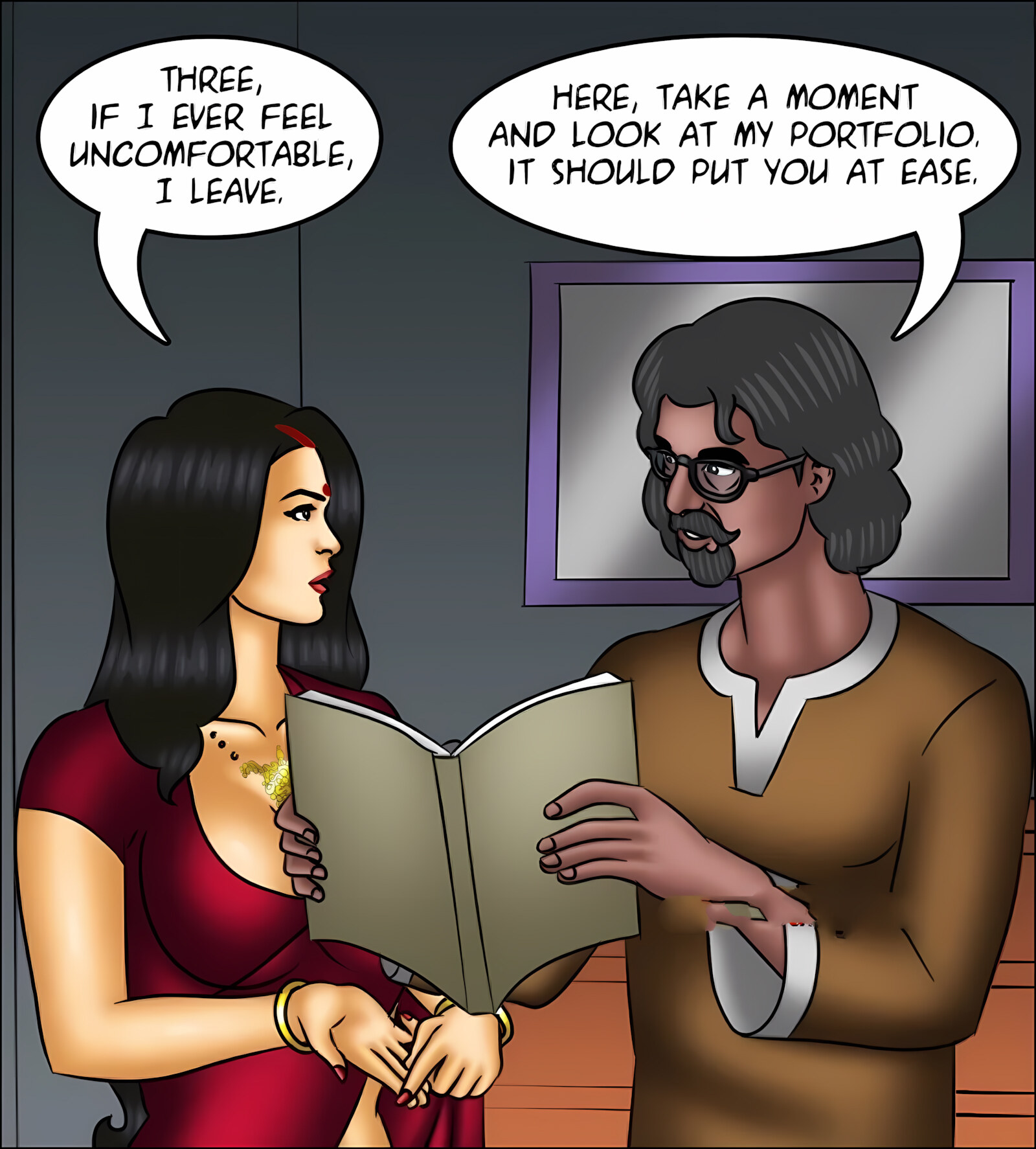 Savita Bhabhi 141-153 [Kirtu], Savita Bhabhi 141 - The Artist's Muse, page 42 of 142