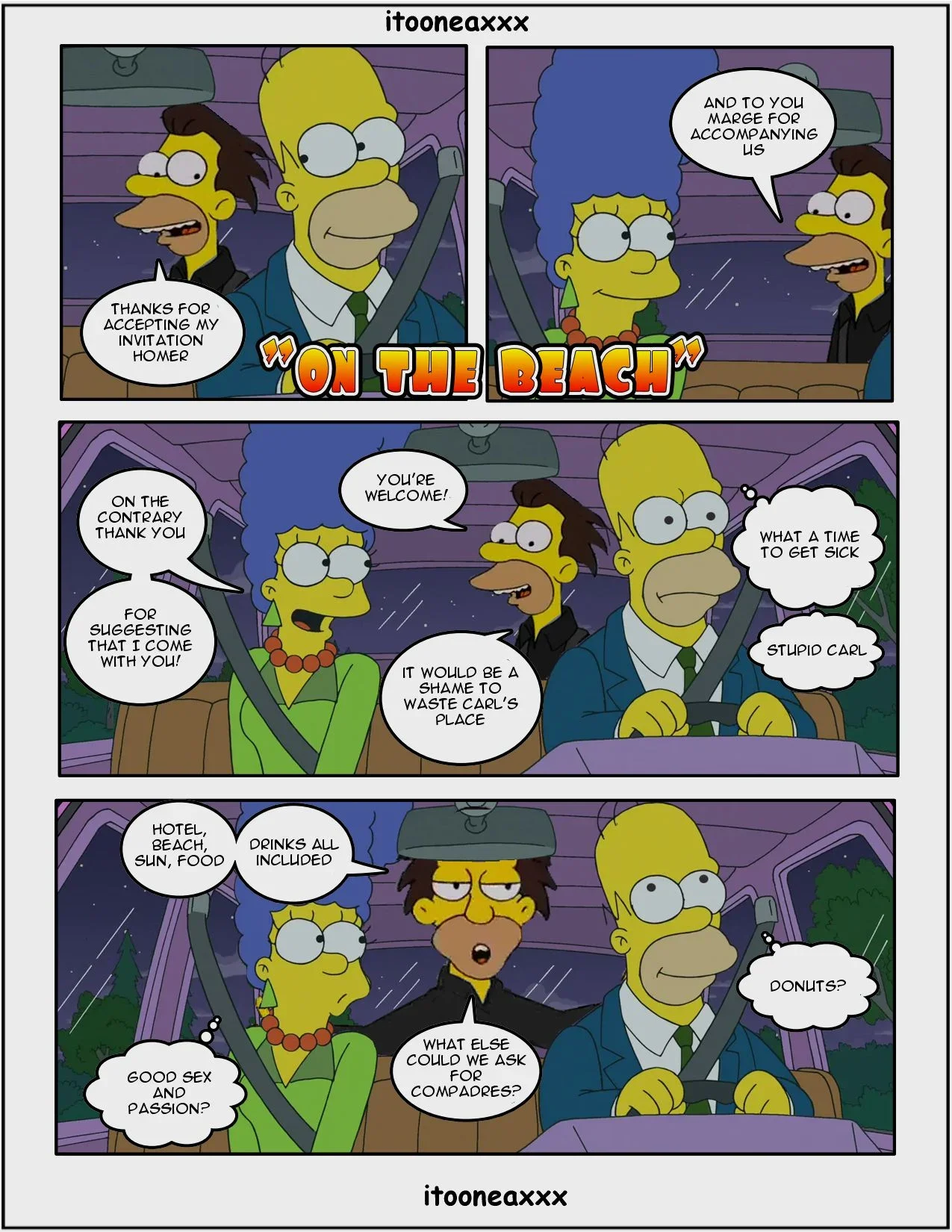 The Simpsons Porn Comics Series, 3 . On The Beach - Eng, page 1 of 13