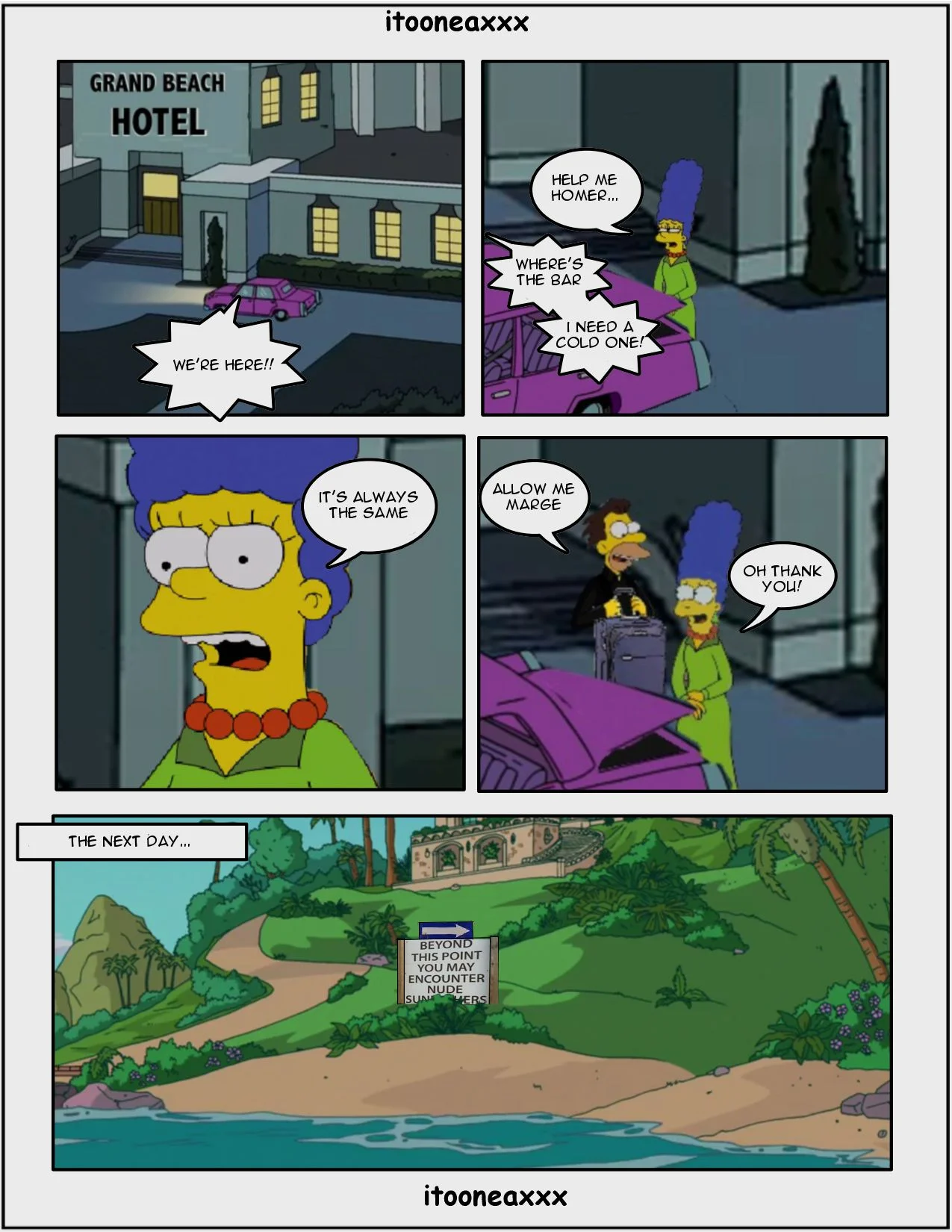 The Simpsons Porn Comics Series, 3 . On The Beach - Eng, page 2 of 13