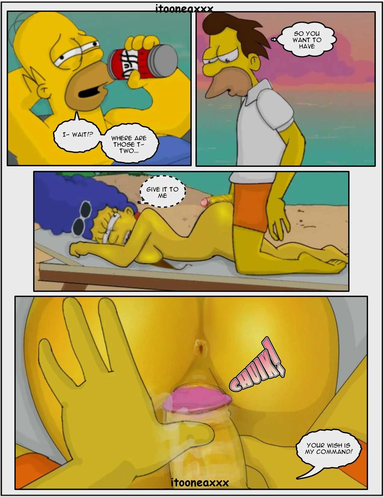 The Simpsons Porn Comics Series, 3 . On The Beach - Eng, page 9 of 13