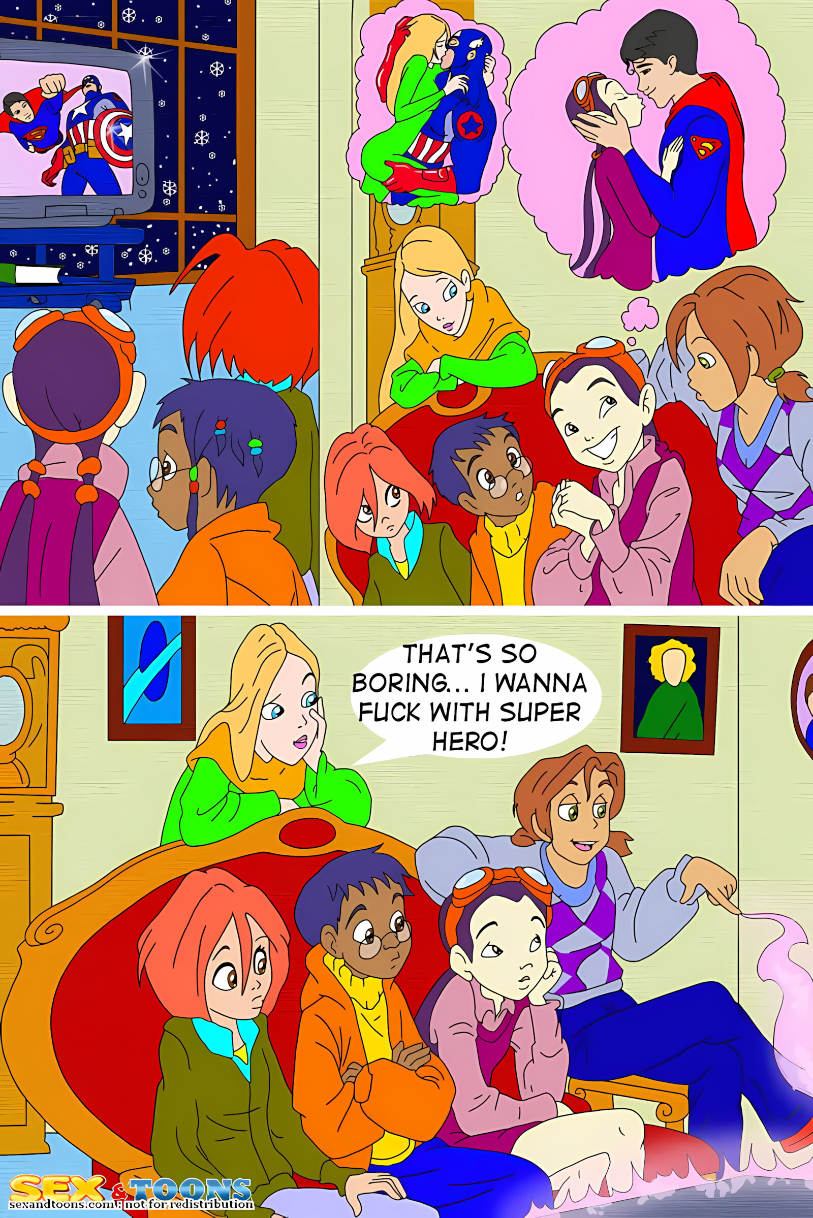 Superheroes (W.I.T.C.H.) [SexToon], Superheroes (W.I.T.C.H.), page 1 of 9