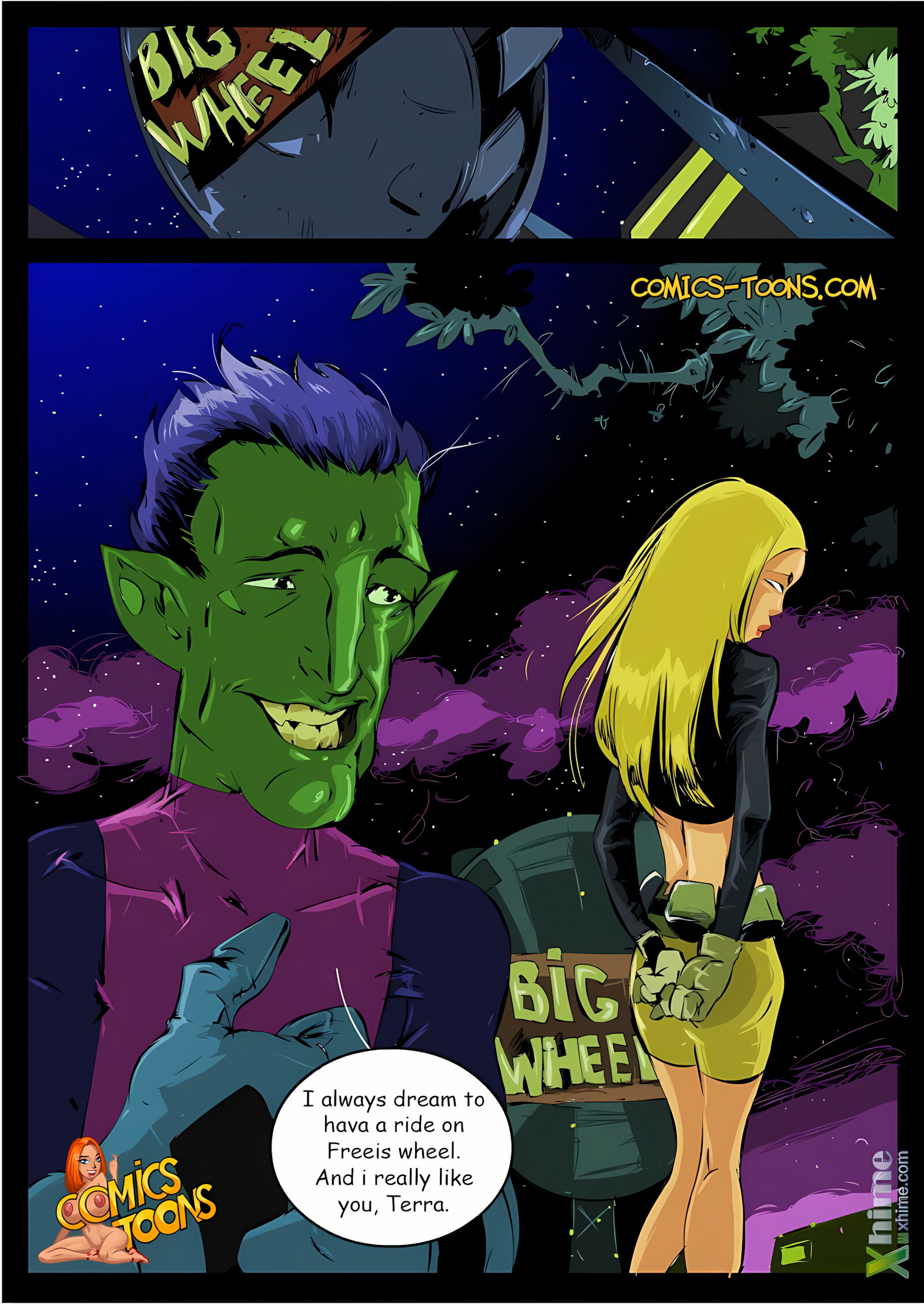 Terra and Beast Boy (Teen Titans) [Okunev], Terra and Beast Boy (Teen Titans), page 1 of 20