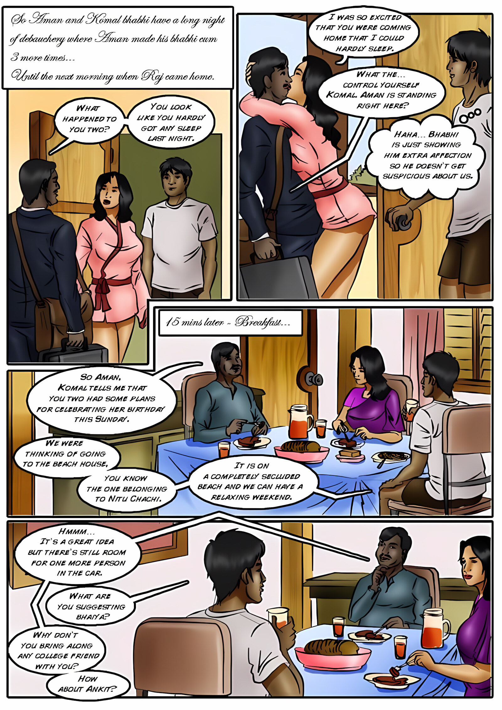 XXX Apartments [Kirtu], XXX Apartments - Busty Bhabhi at the Beach - Chapter 8 [Kirtu], page 4 of 31