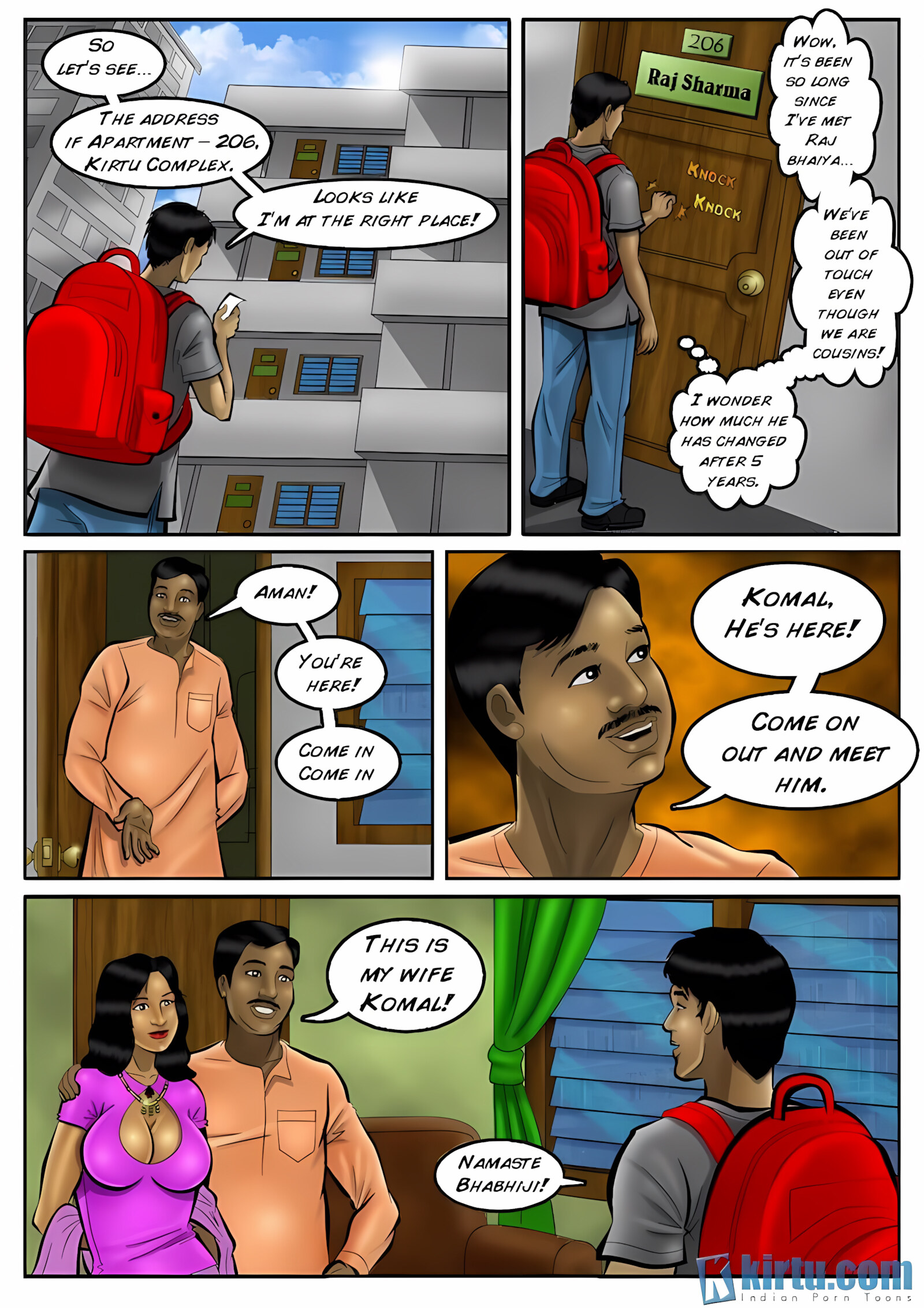 XXX Apartments [Kirtu], XXX Apartments - A Good bhabhi cares for her Devar - Chapter 1, page 3 of 34