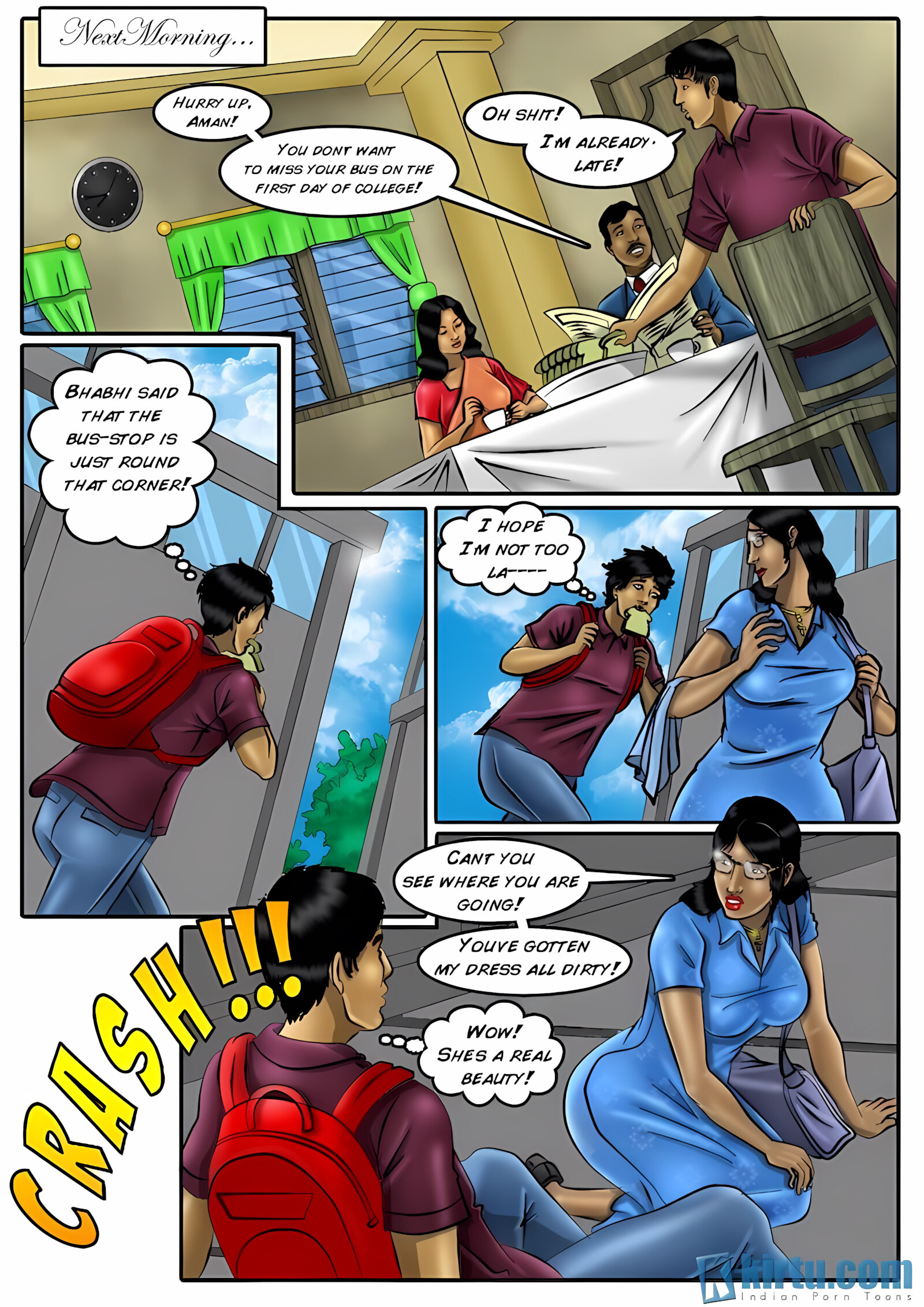 XXX Apartments [Kirtu], XXX Apartments - A Good bhabhi cares for her Devar - Chapter 1, page 6 of 34