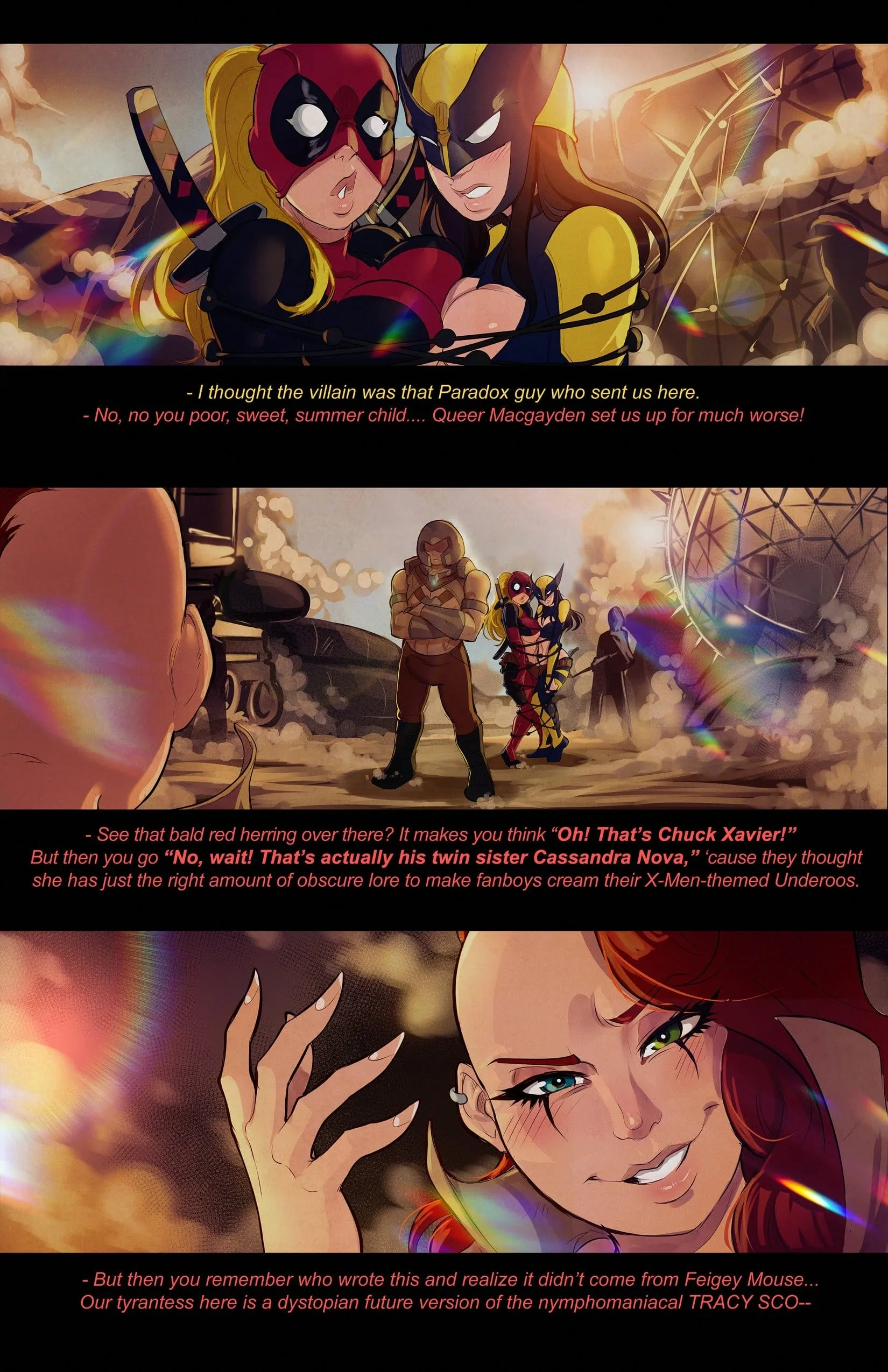 Lady Deadpool and Wolverine Lady [Tracy Scops], 1 . Lady Deadpool and Wolverine Lady, page 4 of 20