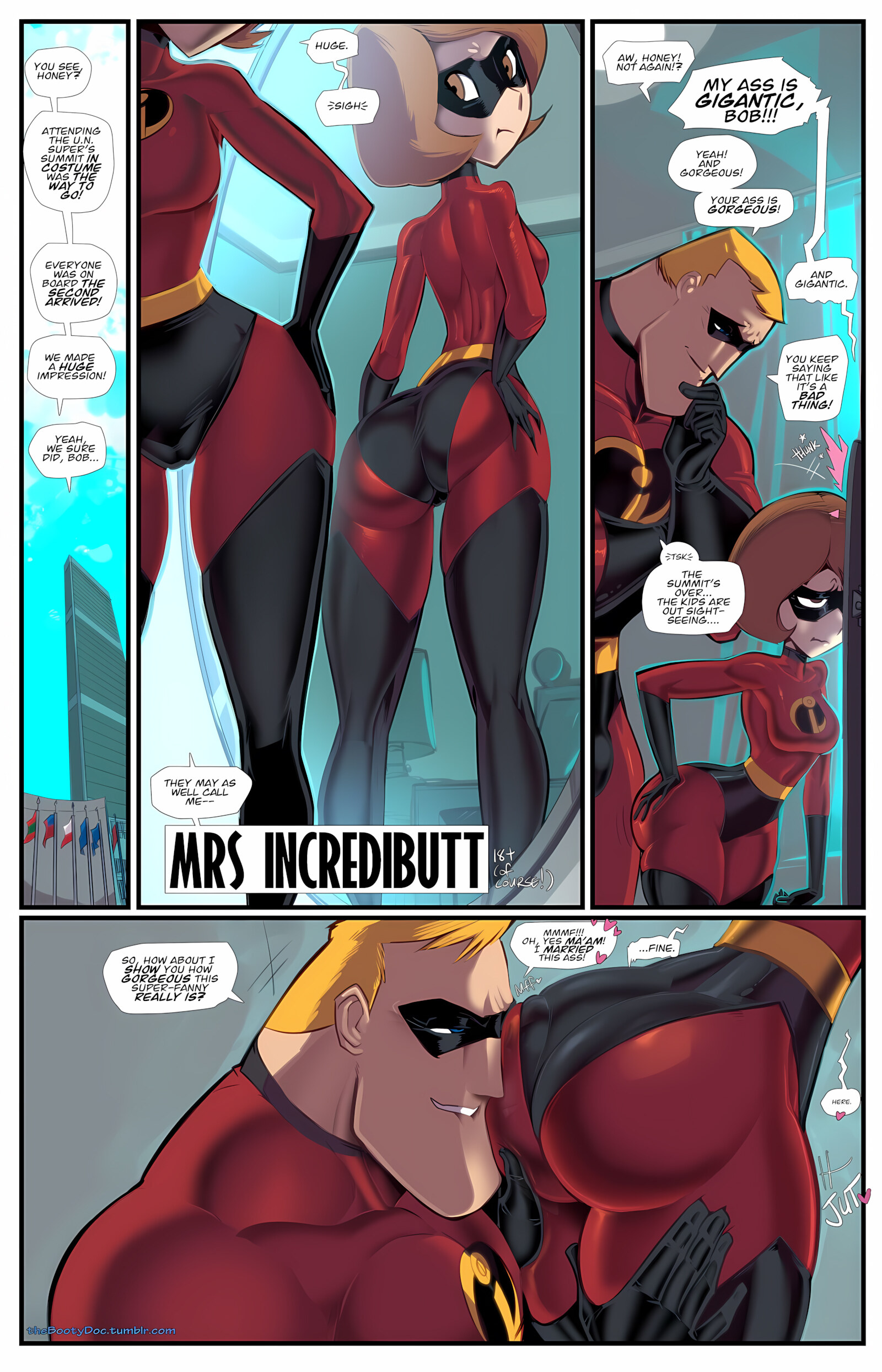 Mrs. Incredibutt [Fred Perry], Mrs. Incredibutt, page 1 of 8